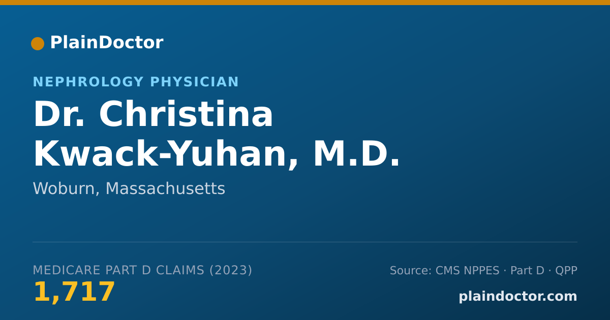 Shareable card for Christina Kwack-Yuhan, M.D. - Nephrology Physician, Woburn, MA