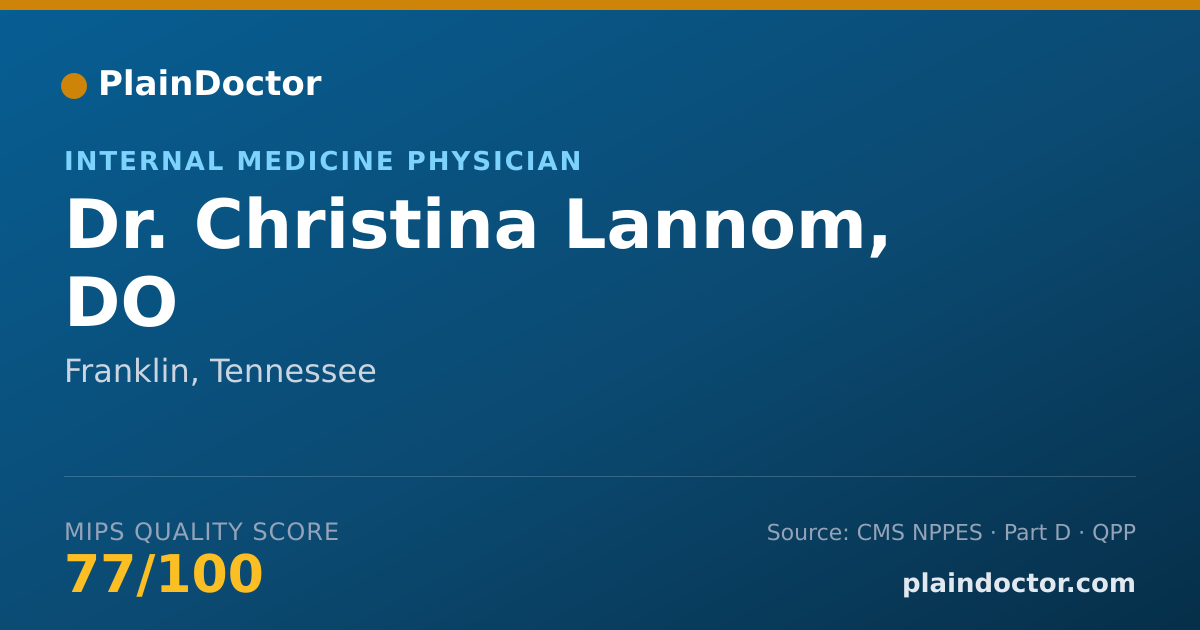 Shareable card for Christina Lannom, DO - Internal Medicine Physician, Franklin, TN