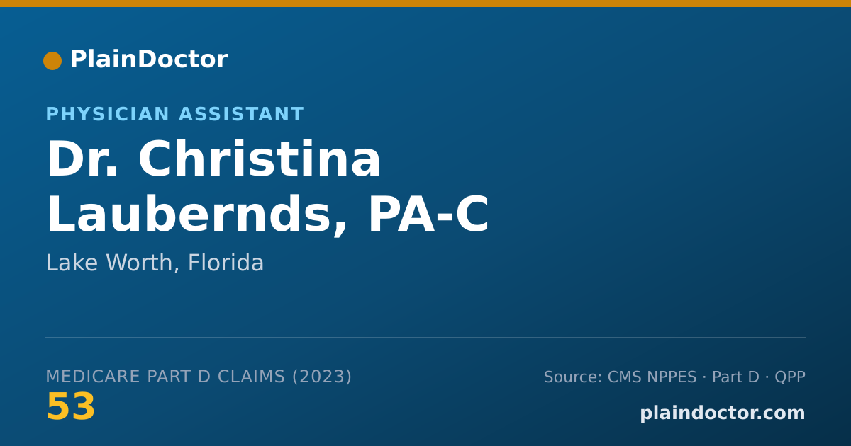Shareable card for Christina Laubernds, PA-C - Physician Assistant, Lake Worth, FL