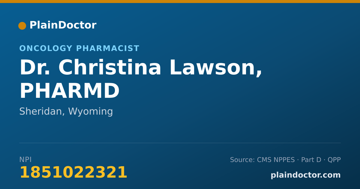 Shareable card for Christina Lawson, PHARMD - Oncology Pharmacist, Sheridan, WY