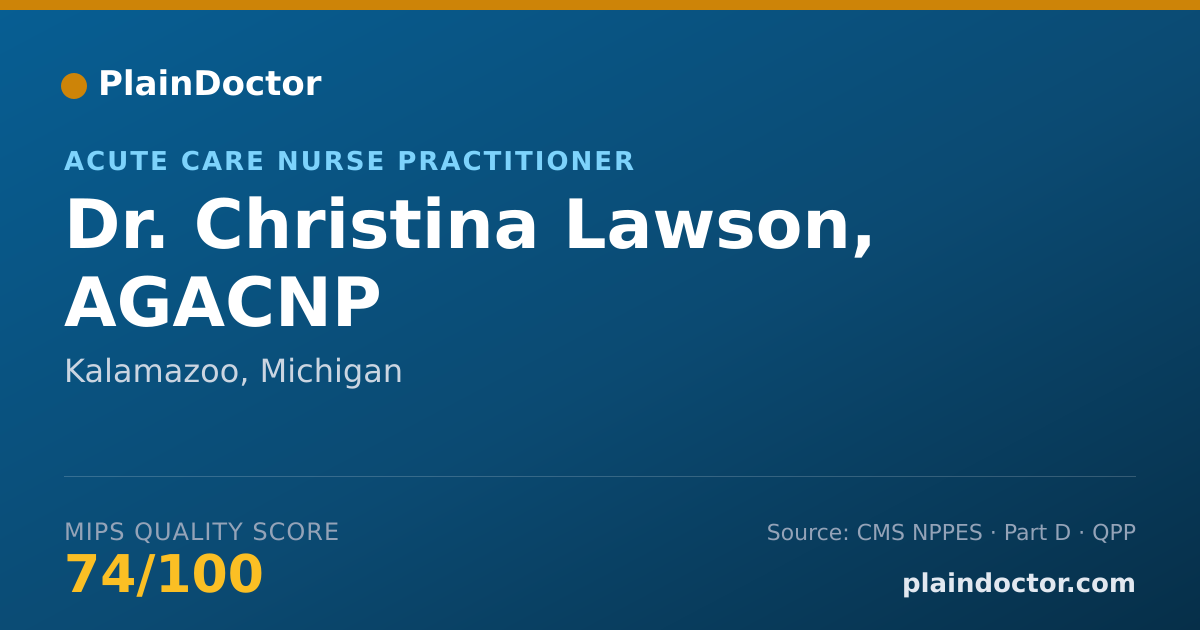 Shareable card for Christina Lawson, AGACNP - Acute Care Nurse Practitioner, Kalamazoo, MI