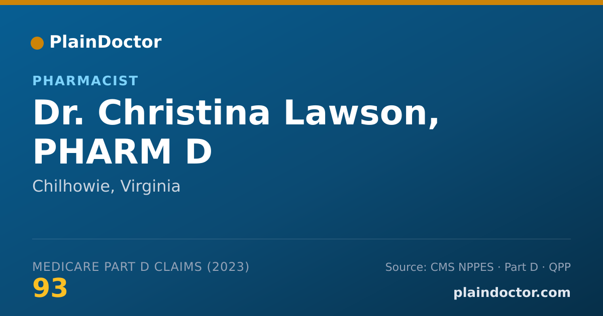 Shareable card for Christina Lawson, PHARM D - Pharmacist, Chilhowie, VA
