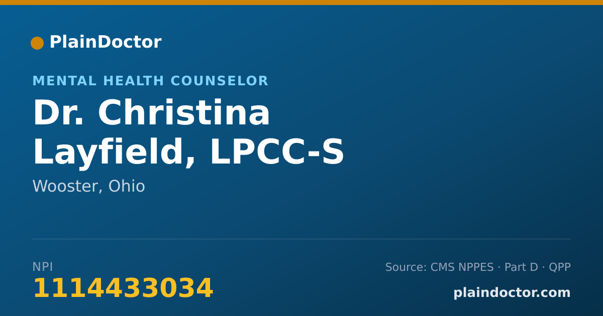Shareable card for Christina Layfield, LPCC-S - Mental Health Counselor, Wooster, OH