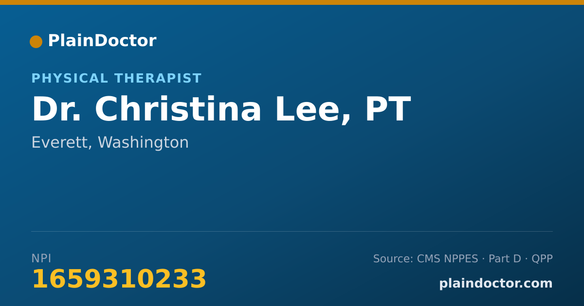 Shareable card for Christina Lee, PT - Physical Therapist, Everett, WA