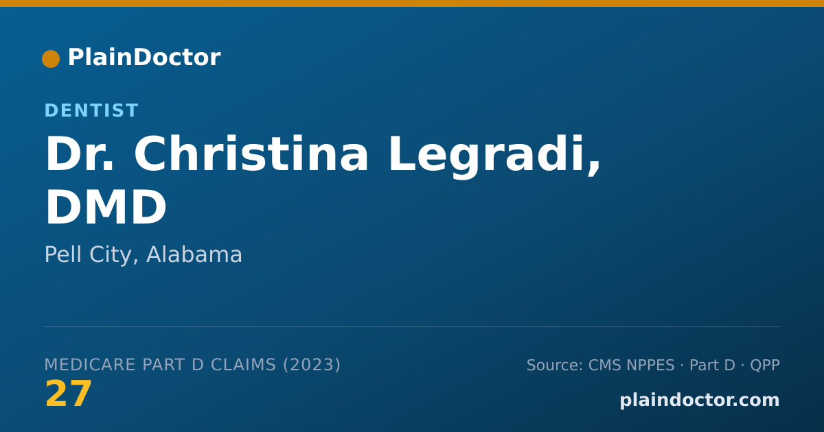 Shareable card for Christina Legradi, DMD - Dentist, Pell City, AL