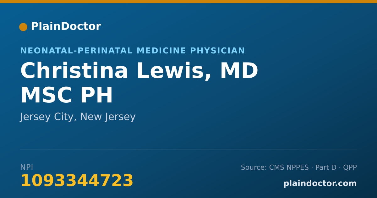 Shareable card for Christina Lewis - Student in an Organized Health Care Education/Training Program, Wilmington, DE