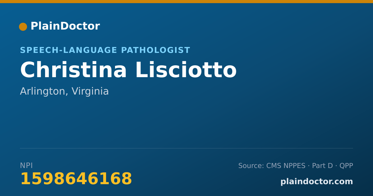 Shareable card for Christina Lisciotto - Speech-Language Pathologist, Arlington, VA