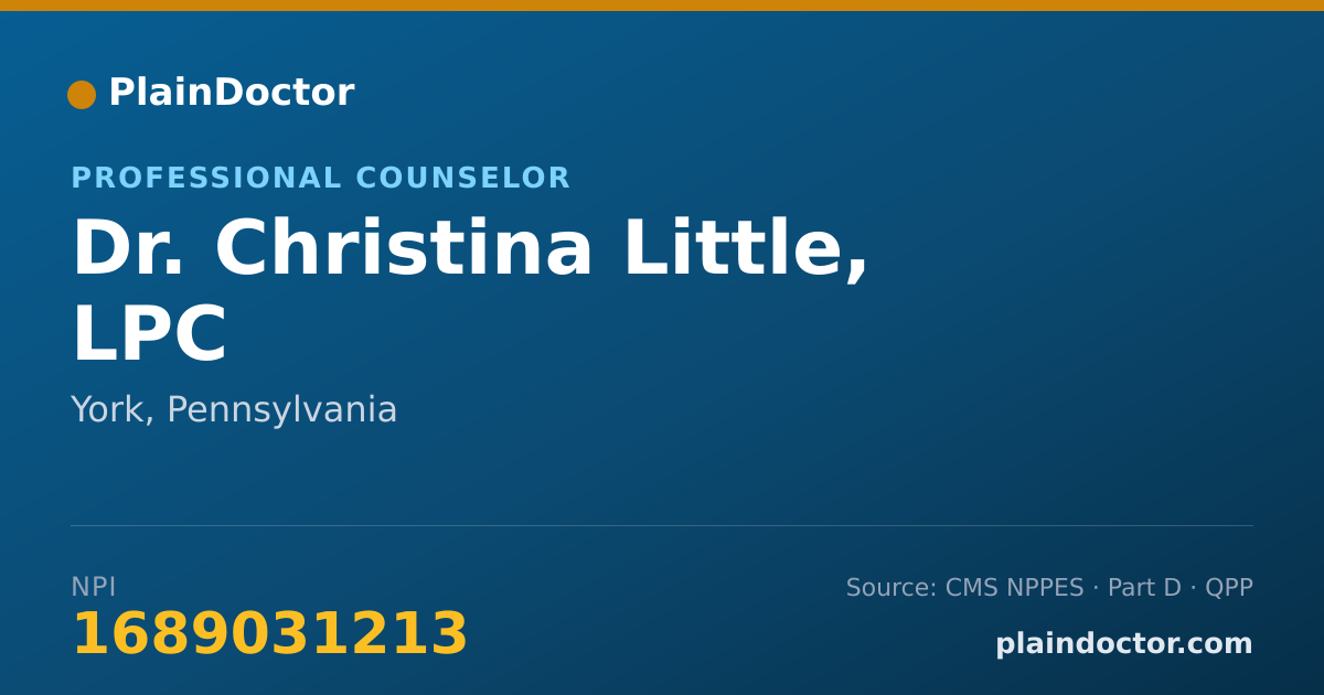 Shareable card for Christina Little, LPC - Professional Counselor, York, PA