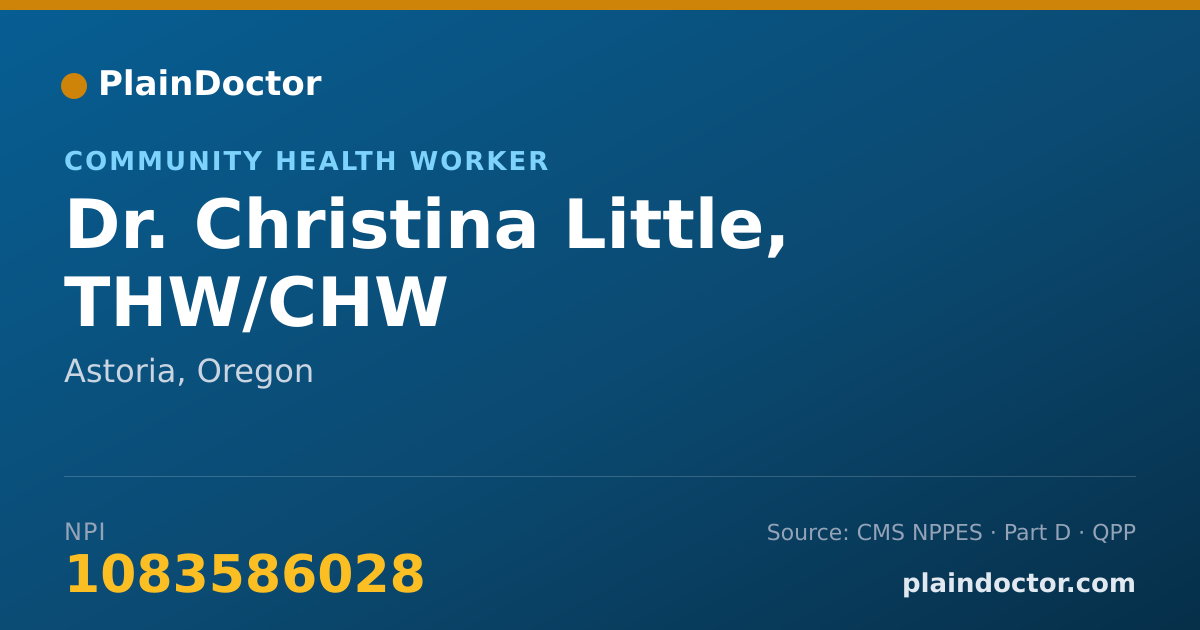 Shareable card for Christina Little, THW/CHW - Community Health Worker, Astoria, OR