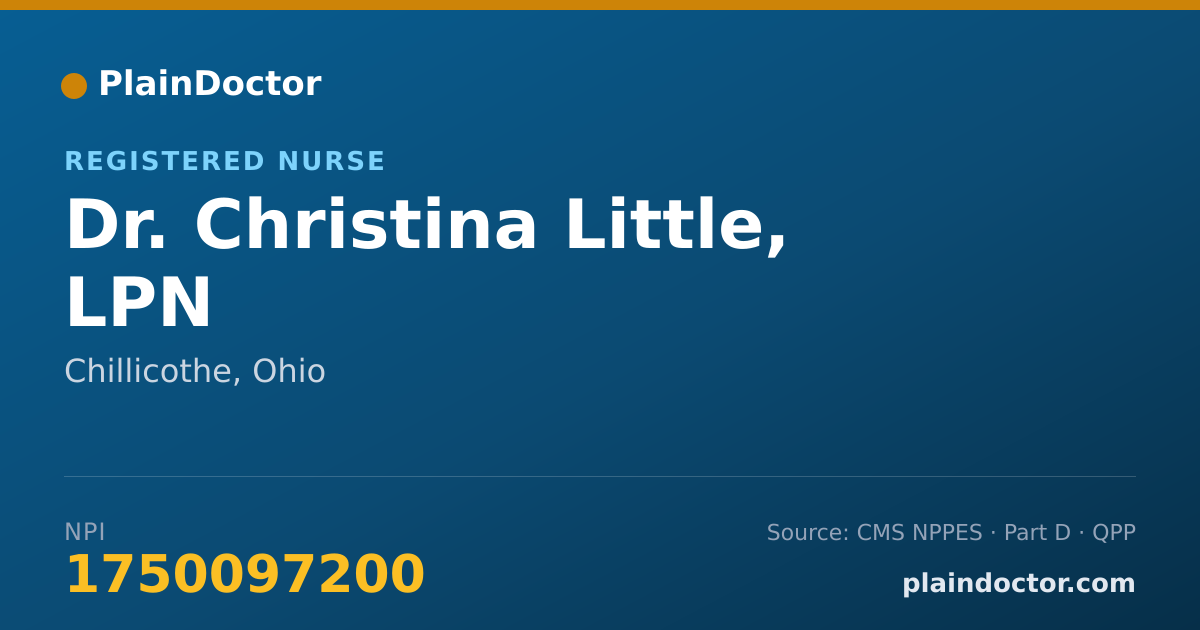 Shareable card for Christina Little, LPN - Registered Nurse, Chillicothe, OH
