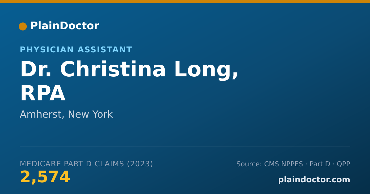 Shareable card for Christina Long, RPA - Physician Assistant, Amherst, NY
