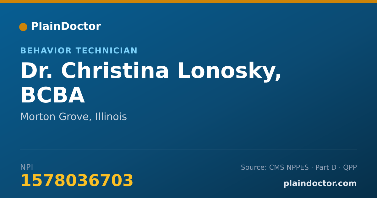 Shareable card for Christina Lonosky, BCBA - Behavior Technician, Morton Grove, IL