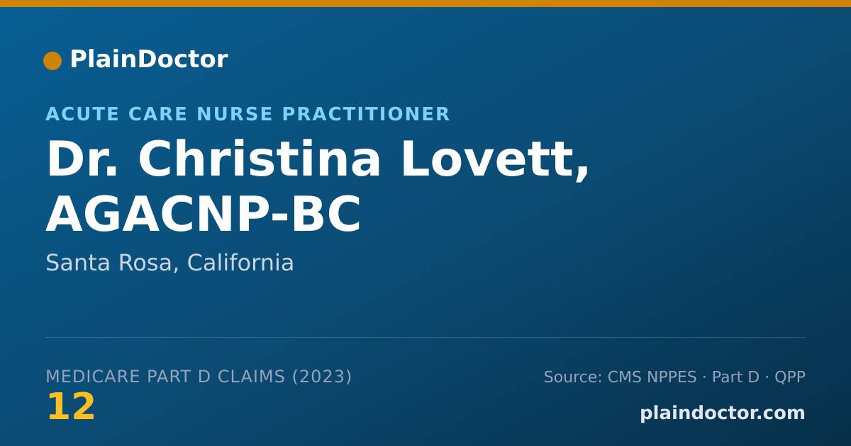 Shareable card for Christina Lovett, AGACNP-BC - Acute Care Nurse Practitioner, Santa Rosa, CA