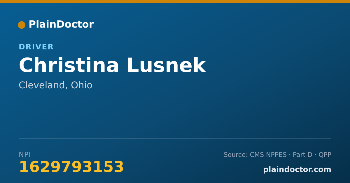Shareable card for Christina Lusnek - Driver, Cleveland, OH