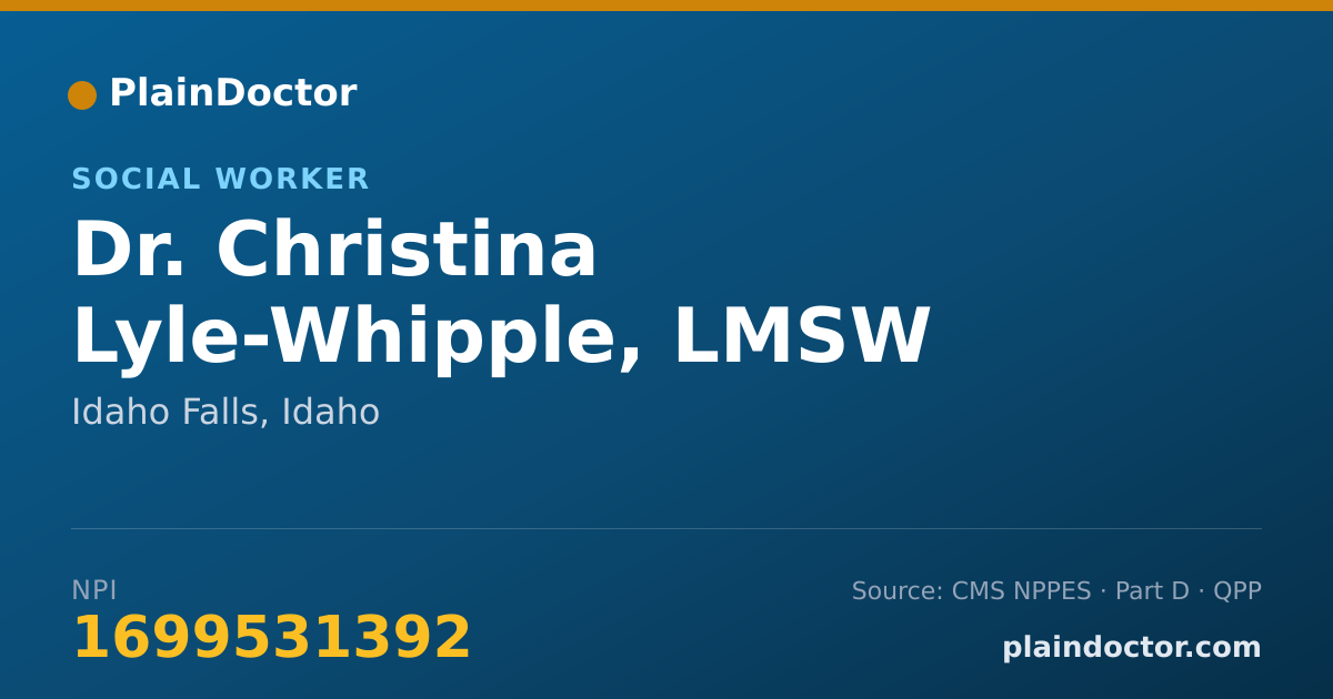 Shareable card for Christina Lyle-Whipple, LMSW - Social Worker, Idaho Falls, ID