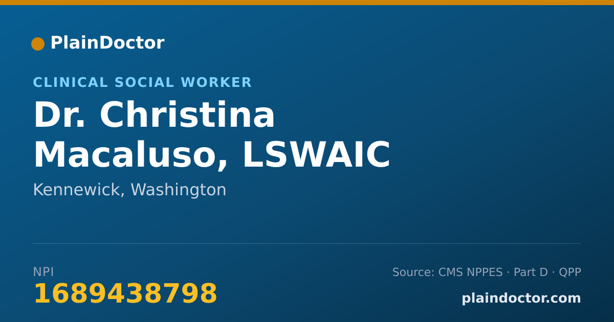 Shareable card for Christina Macaluso, LSWAIC - Clinical Social Worker, Kennewick, WA