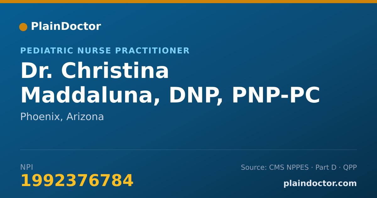 Shareable card for Christina Maddaluna, DNP, PNP-PC - Pediatric Nurse Practitioner, Phoenix, AZ