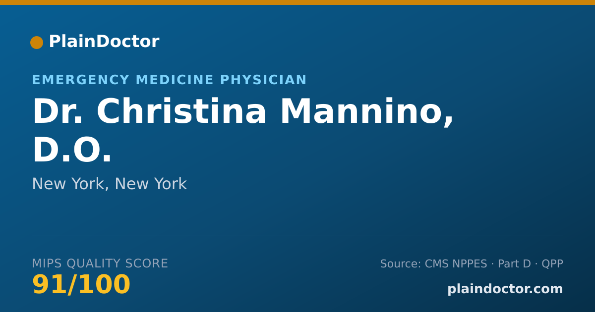 Shareable card for Christina Mannino, D.O. - Emergency Medicine Physician, New York, NY