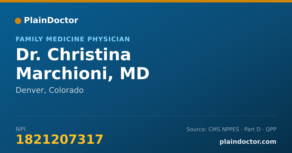 Shareable card for Christina Marchioni, MD - Family Medicine Physician, Denver, CO