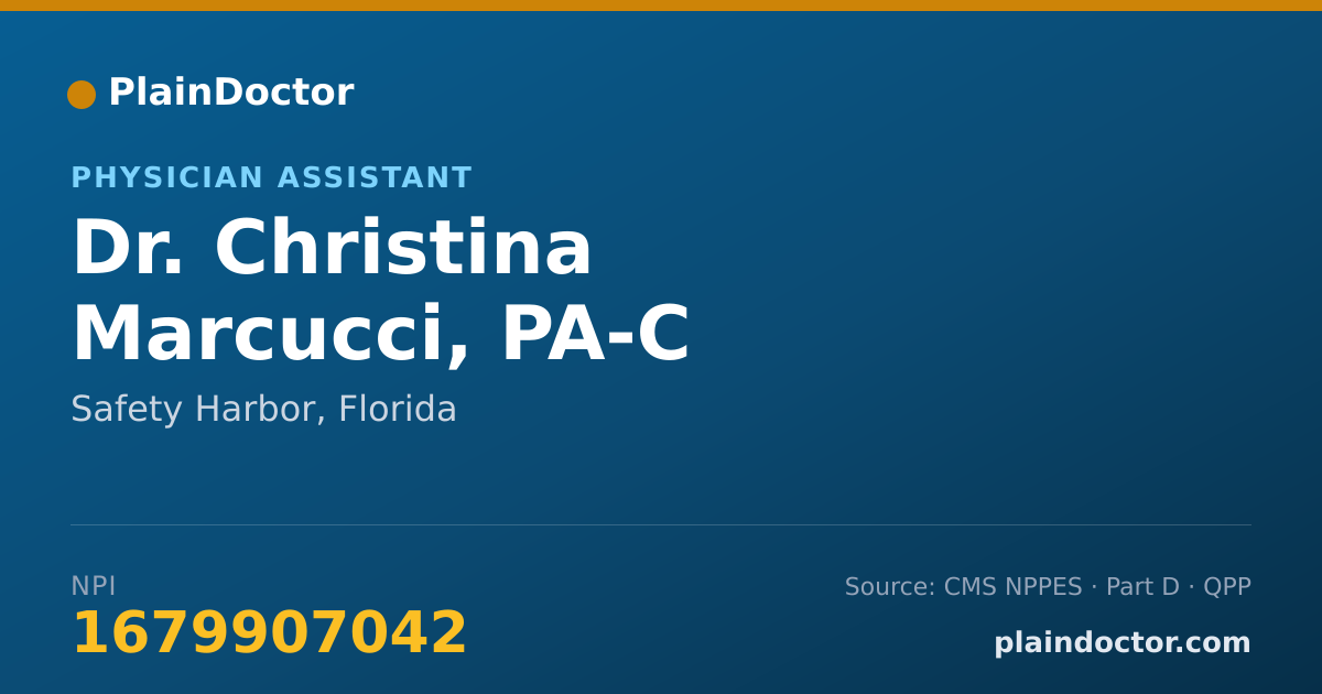 Shareable card for Christina Marcucci, PA-C - Physician Assistant, Safety Harbor, FL