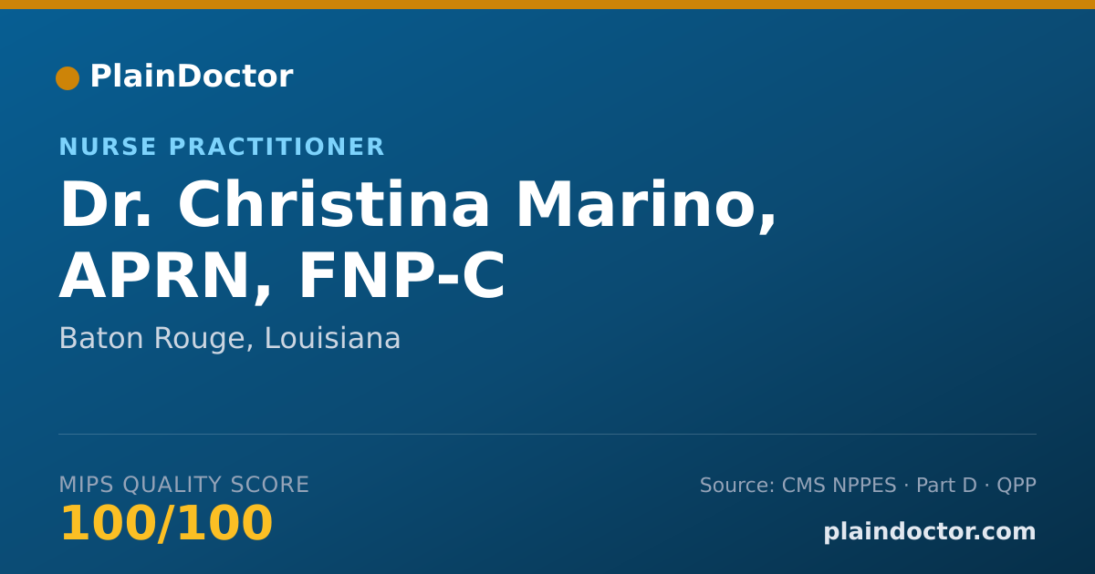Shareable card for Christina Marino, APRN, FNP-C - Nurse Practitioner, Baton Rouge, LA