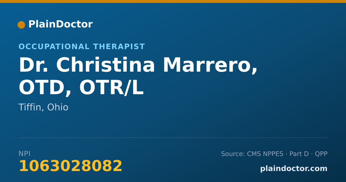 Shareable card for Christina Marrero, OTD, OTR/L - Occupational Therapist, Tiffin, OH