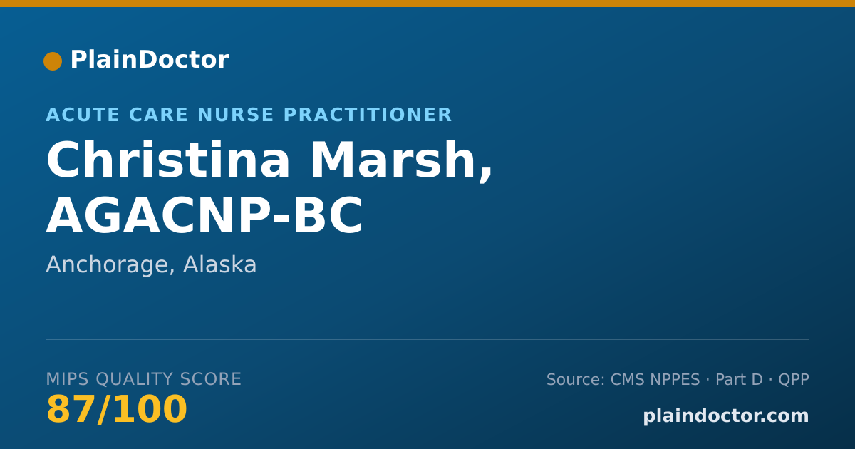 Shareable card for Christina Marsh, AGACNP-BC - Critical Care Medicine Registered Nurse, Anchorage, AK