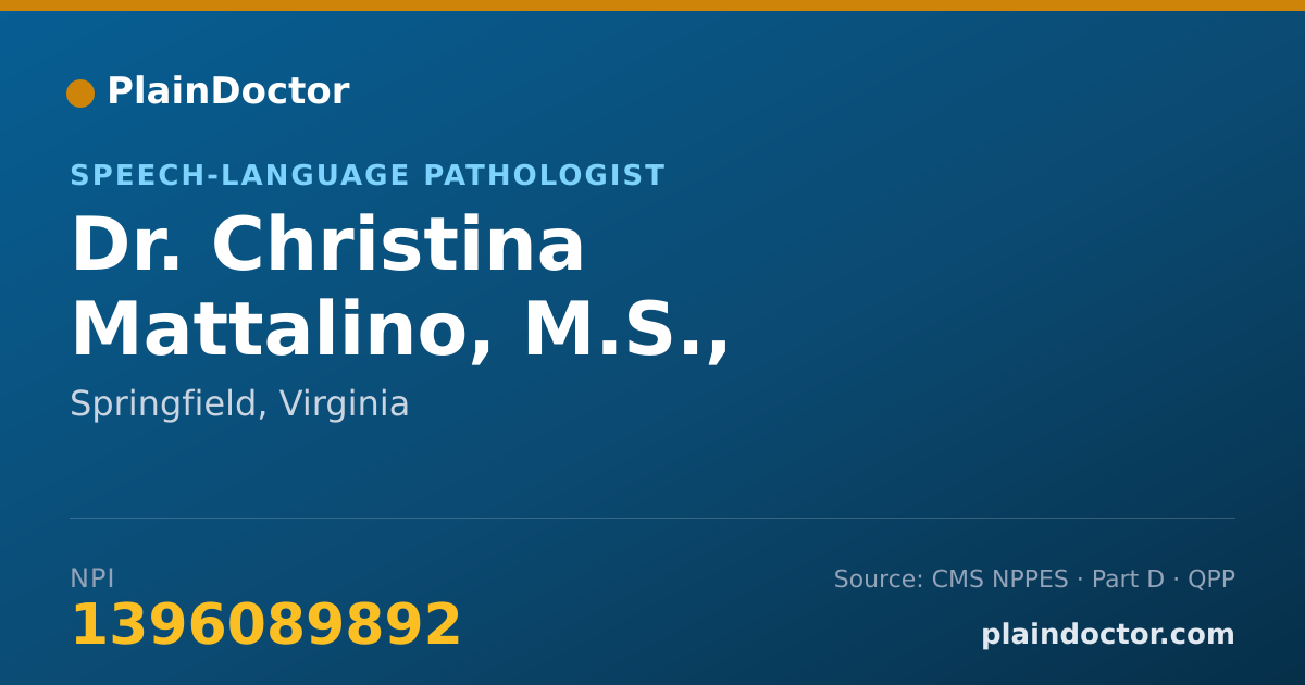 Shareable card for Christina Mattalino, M.S., CCC-SLP - Speech-Language Pathologist, Springfield, VA
