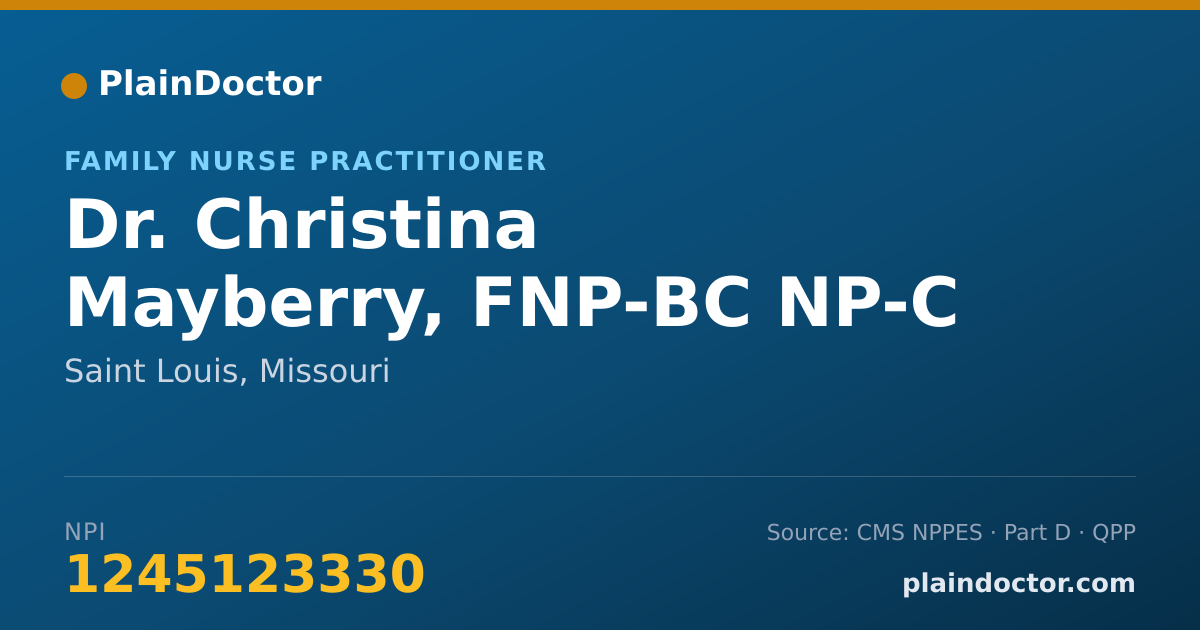 Shareable card for Christina Mayberry, FNP-BC NP-C - Family Nurse Practitioner, Saint Louis, MO