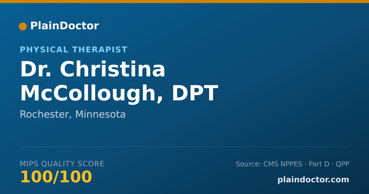 Shareable card for Christina McCollough, DPT - Physical Therapist, Rochester, MN