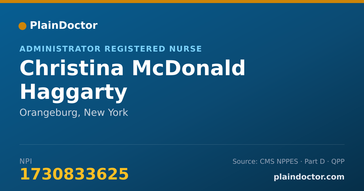 Shareable card for Christina McDonald Haggarty - Administrator Registered Nurse, Orangeburg, NY