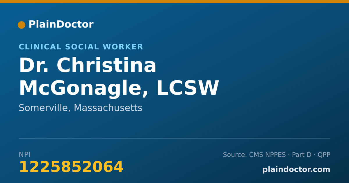 Shareable card for Christina McGonagle, LCSW - Clinical Social Worker, Somerville, MA