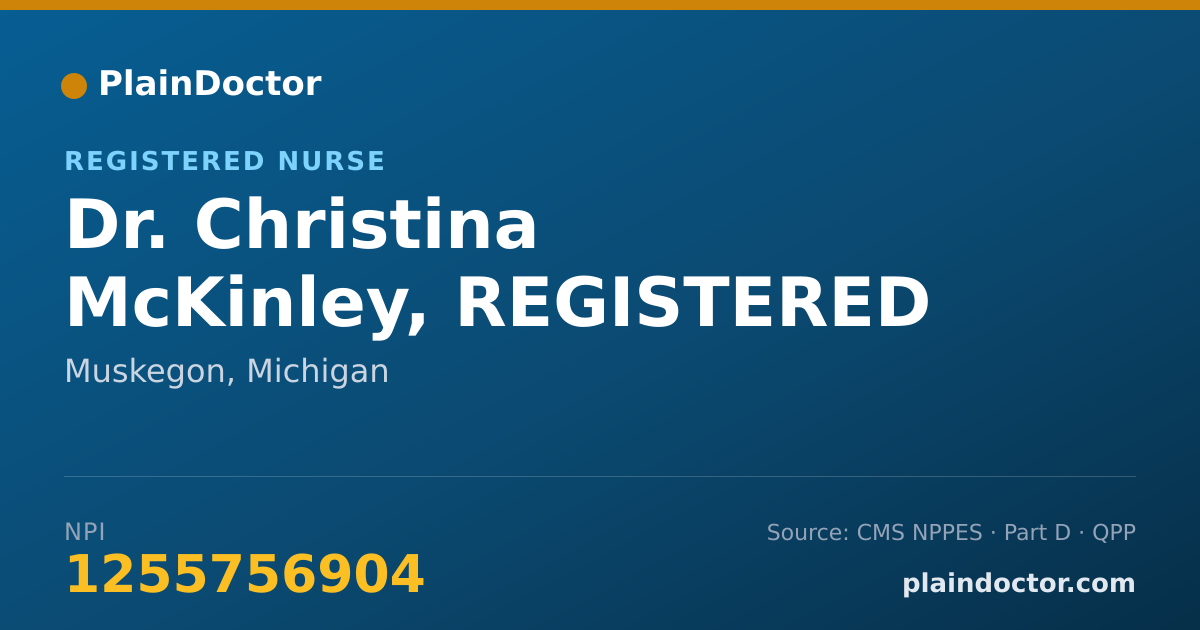 Shareable card for Christina McKinley, REGISTERED NURSE - Registered Nurse, Muskegon, MI