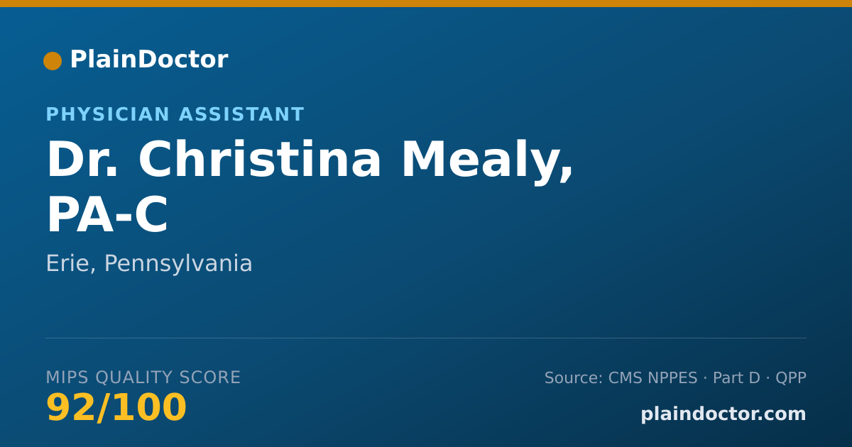 Shareable card for Christina Mealy, PA-C - Physician Assistant, Erie, PA