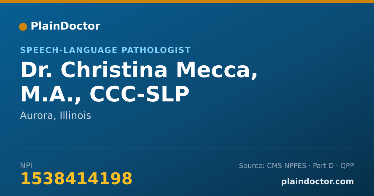 Shareable card for Christina Mecca, M.A., CCC-SLP - Speech-Language Pathologist, Aurora, IL