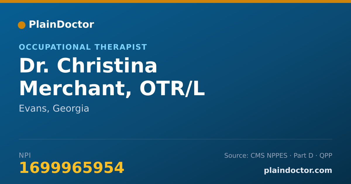 Shareable card for Christina Merchant, OTR/L - Occupational Therapist, Evans, GA