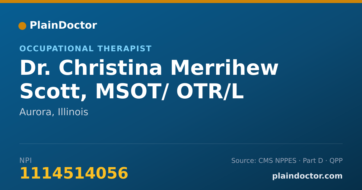 Shareable card for Christina Merrihew Scott, MSOT/ OTR/L - Occupational Therapist, Aurora, IL