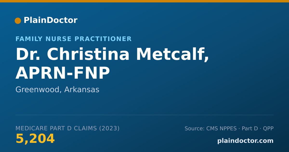 Shareable card for Christina Metcalf, APRN-FNP - Family Nurse Practitioner, Greenwood, AR