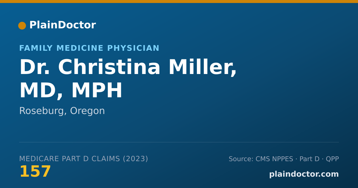 Shareable card for Christina Miller, MD, MPH - Family Medicine Physician, Roseburg, OR