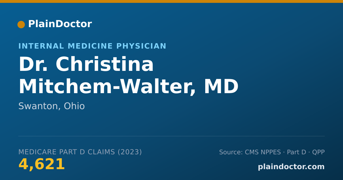 Shareable card for Christina Mitchem-Walter, MD - Internal Medicine Physician, Swanton, OH