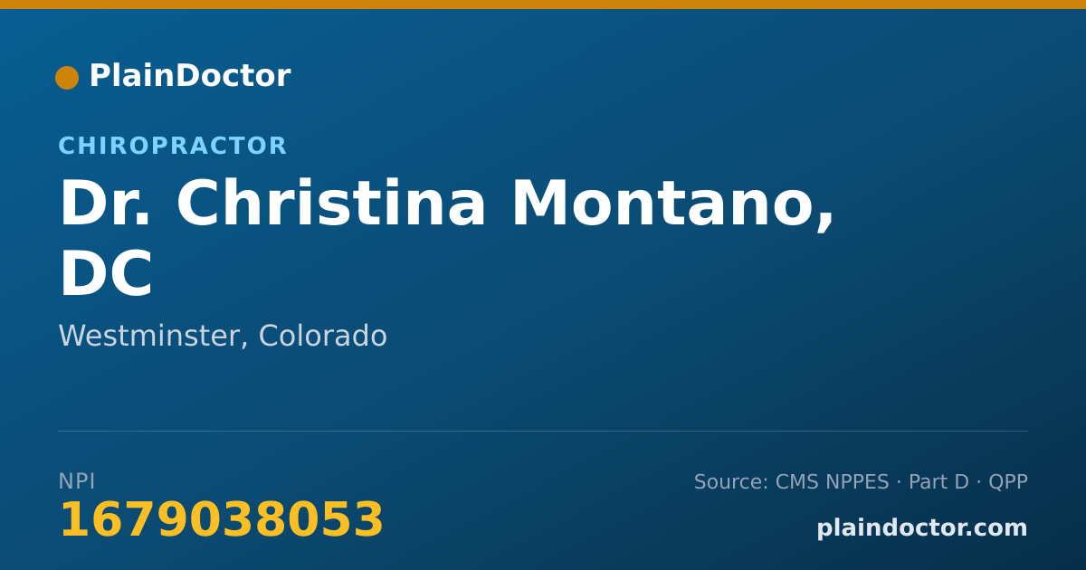 Shareable card for Christina Montano, DC - Chiropractor, Westminster, CO