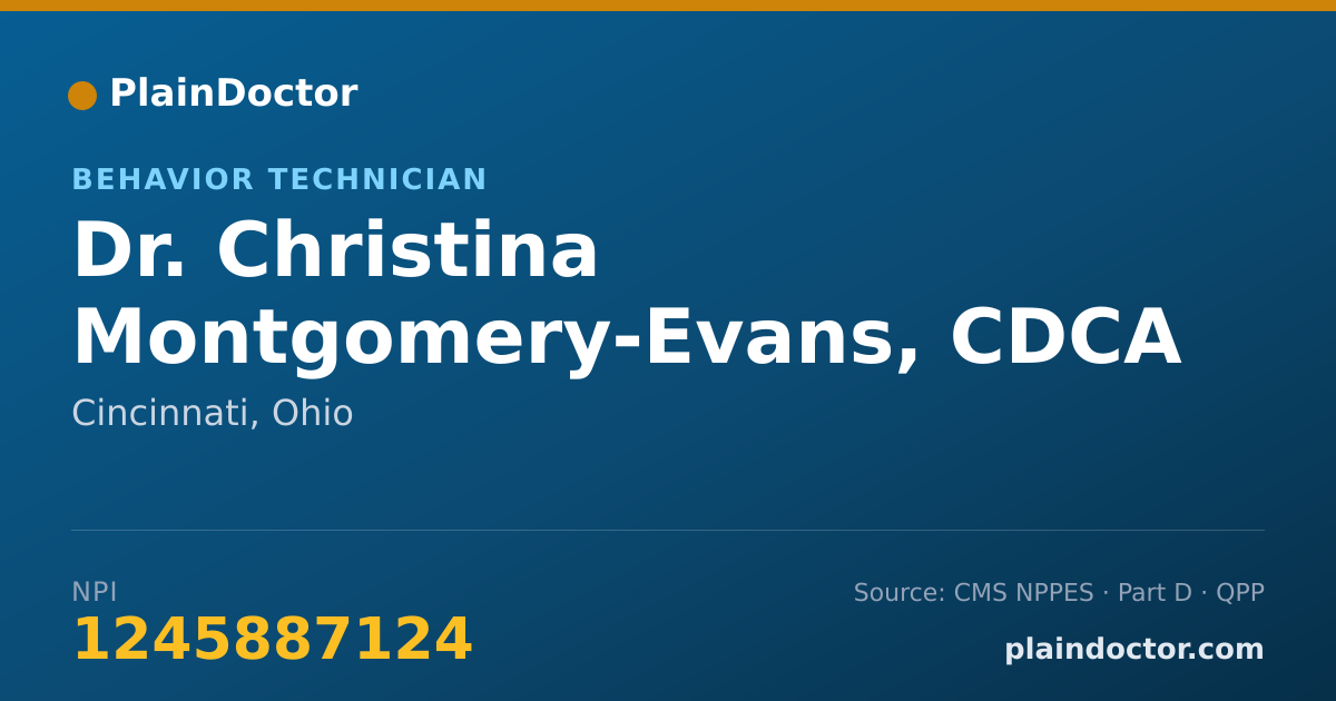 Shareable card for Christina Montgomery-Evans, CDCA - Behavior Technician, Cincinnati, OH
