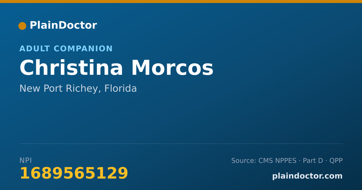 Shareable card for Christina Morcos - Adult Companion, New Port Richey, FL