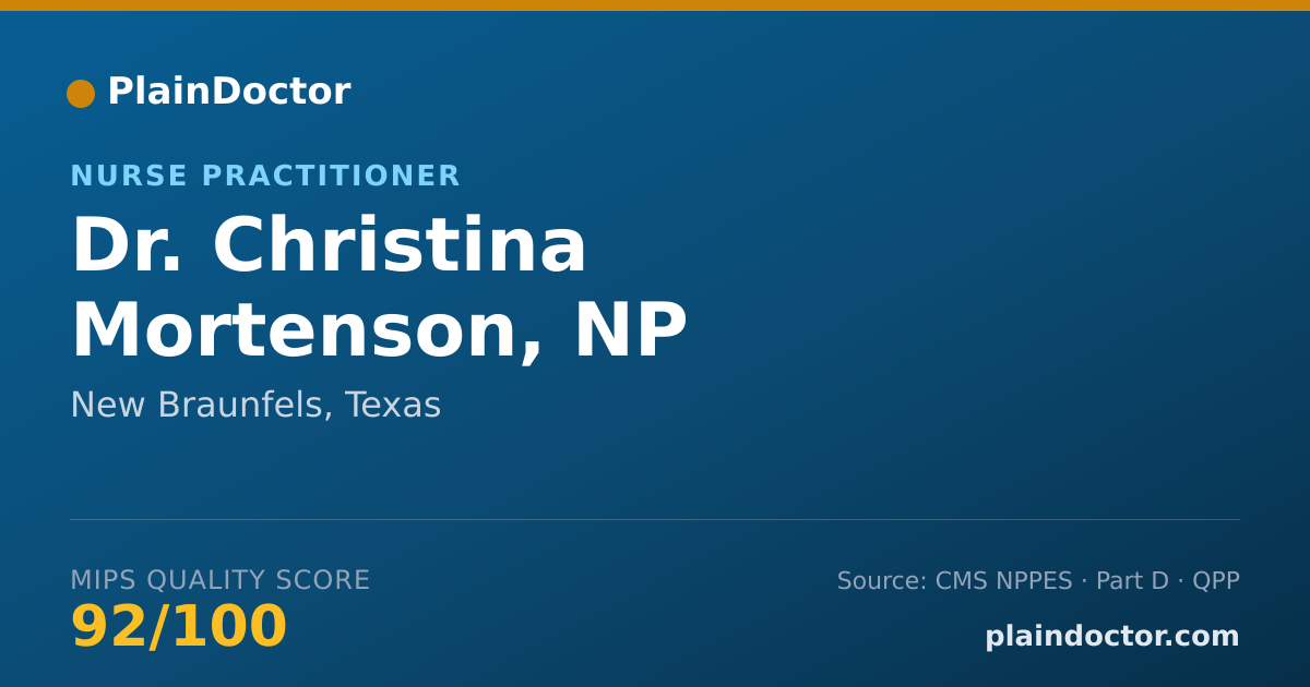 Shareable card for Christina Mortenson, NP - Nurse Practitioner, New Braunfels, TX
