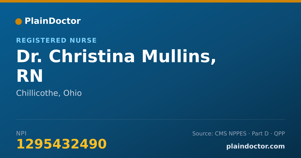 Shareable card for Christina Mullins, RN - Registered Nurse, Chillicothe, OH