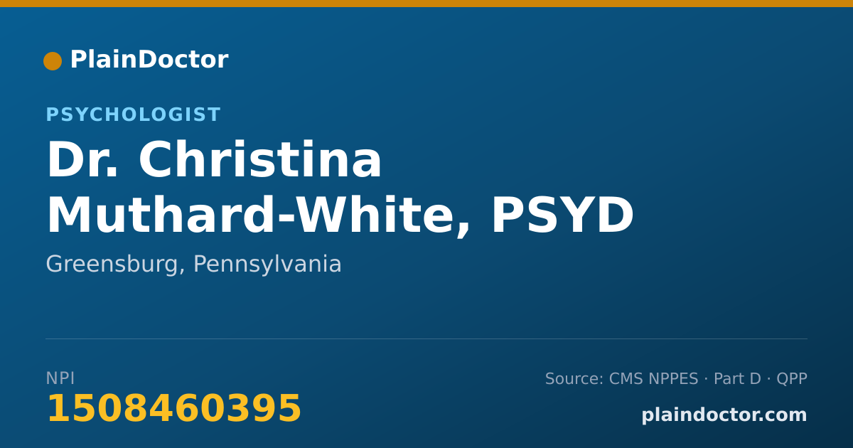 Shareable card for Christina Muthard-White, PSYD - Psychologist, Greensburg, PA