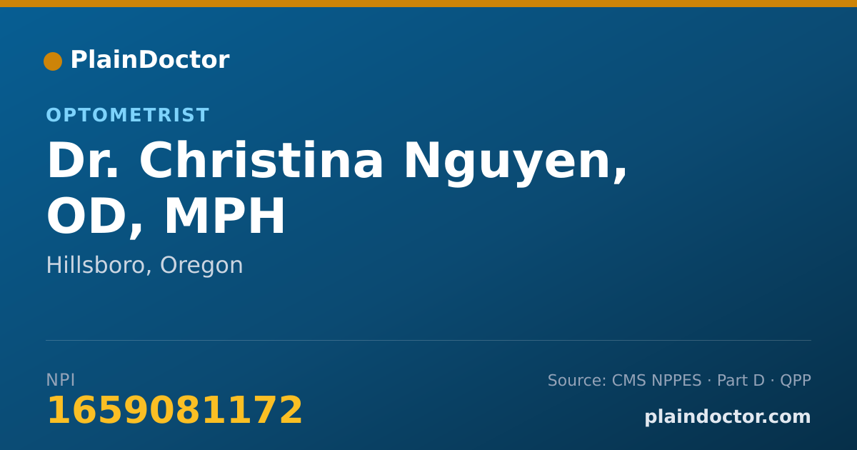 Shareable card for Christina Nguyen, OD, MPH - Optometrist, Hillsboro, OR