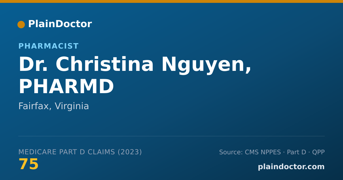 Shareable card for Christina Nguyen, PHARMD - Pharmacist, Fairfax, VA