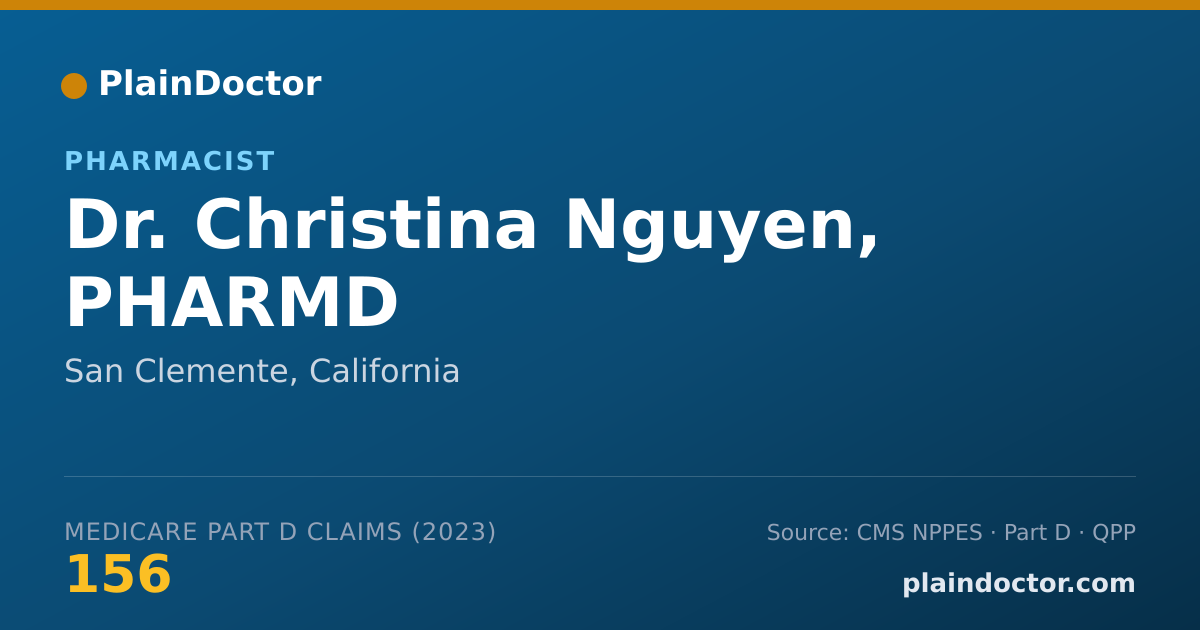 Shareable card for Christina Nguyen, PHARMD - Pharmacist, San Clemente, CA