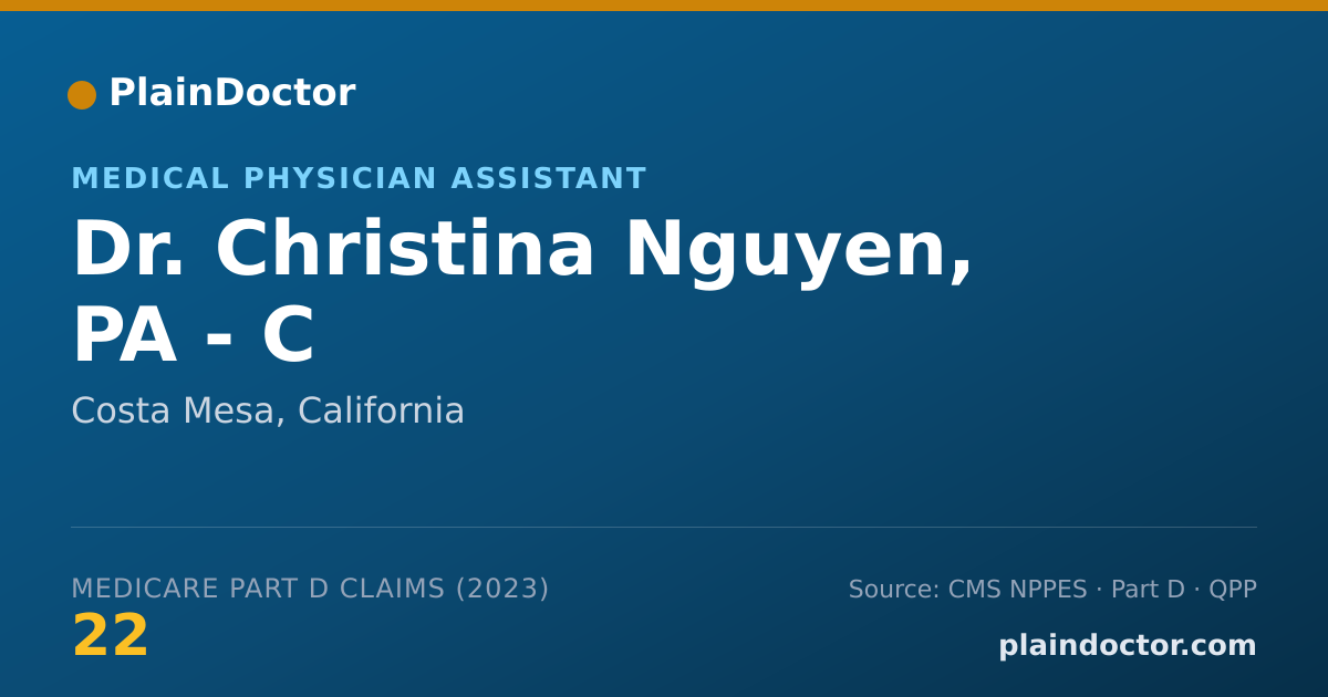 Shareable card for Christina Nguyen, PA - C - Medical Physician Assistant, Costa Mesa, CA